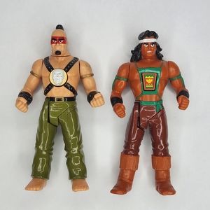 Vintage Milton Bradley Karate Fighters Thunderfoot & SkullCrusher Action Figures